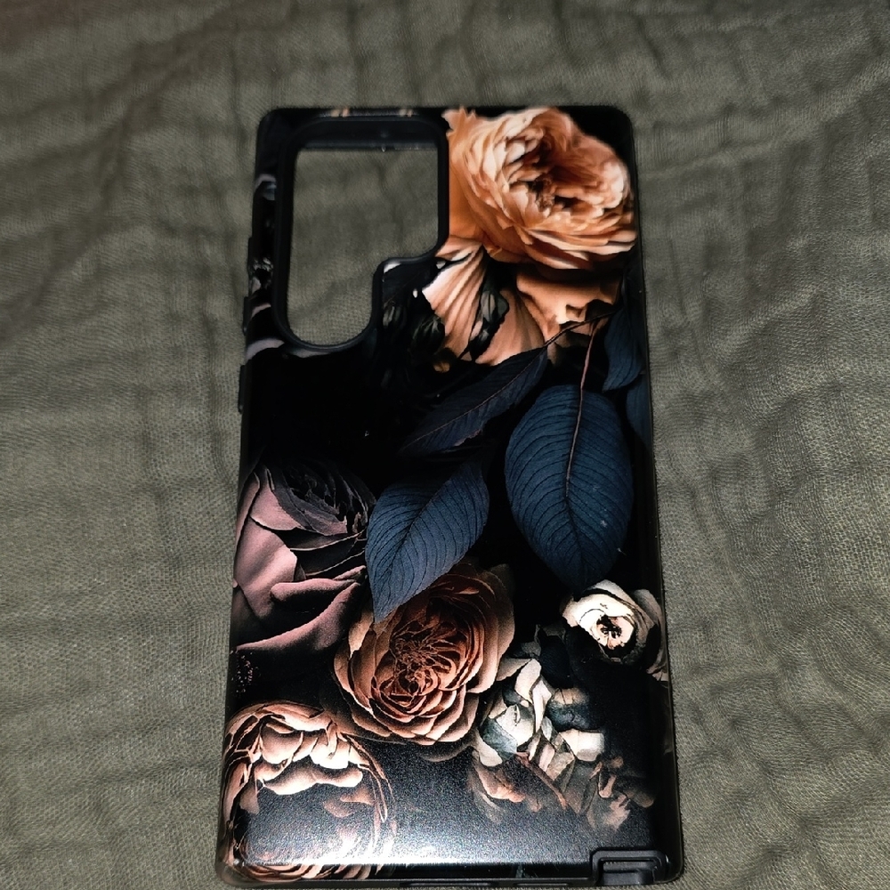 Floral Phone Case - Black and Brown